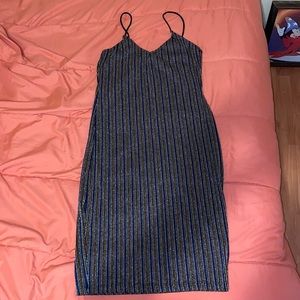 Black dress w multicolor stripes